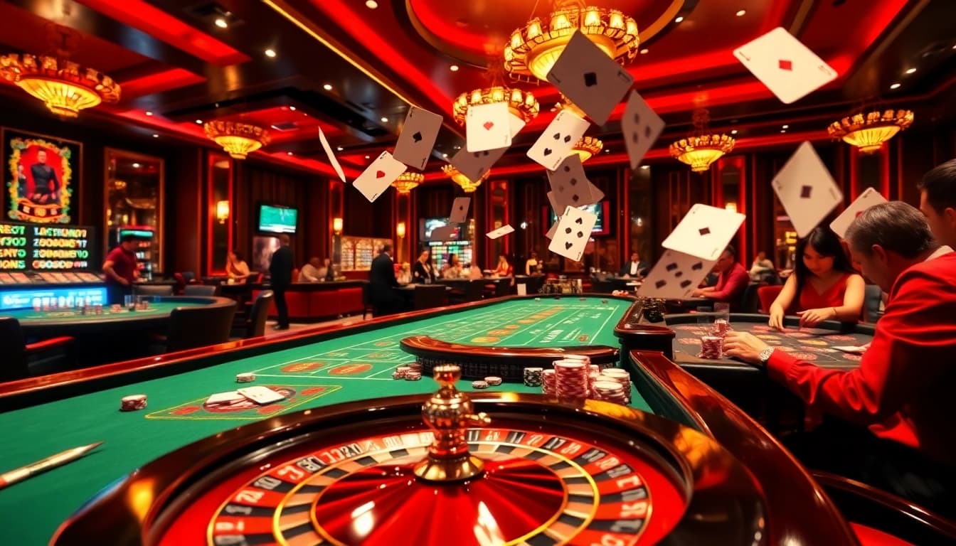 Experience excitement at https://bet299app.com.br/ with vibrant casino tables, poker chips, and thrilling gameplay.
