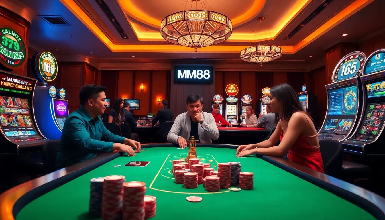 Experience thrilling gameplay at MM88's online casino with vibrant tables and engaging players.