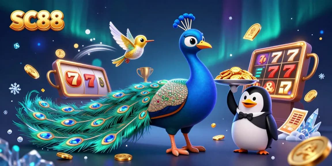 Celebrate wins at SC88 with dynamic slot reels, a vibrant scene of casino excitement.
