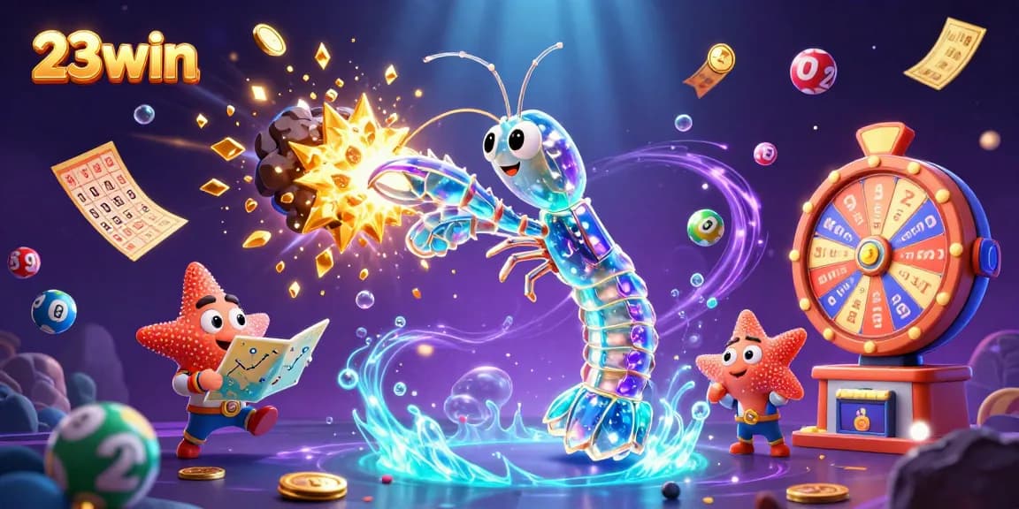 Engage with the thrilling world of 23win as the galactic samurai mantis shrimp and starfish navigate explosive casino treasures.
