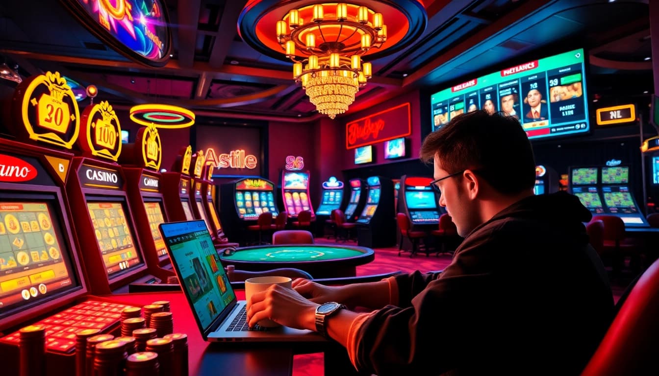Vibrant online gaming scene at https://ww88.review/ showcasing casino games and an engaged player.