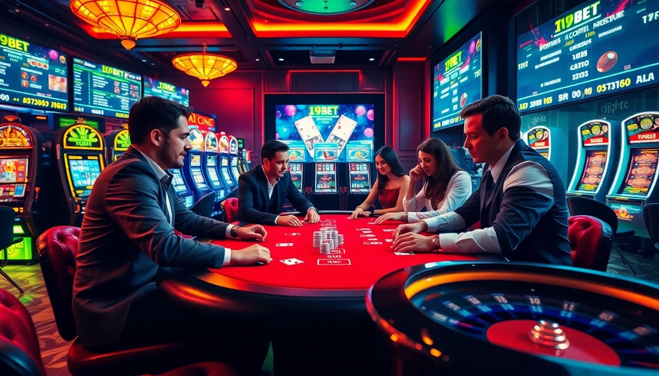 Experience thrilling poker action at i9bet casino with vibrant atmosphere and exciting gameplay.