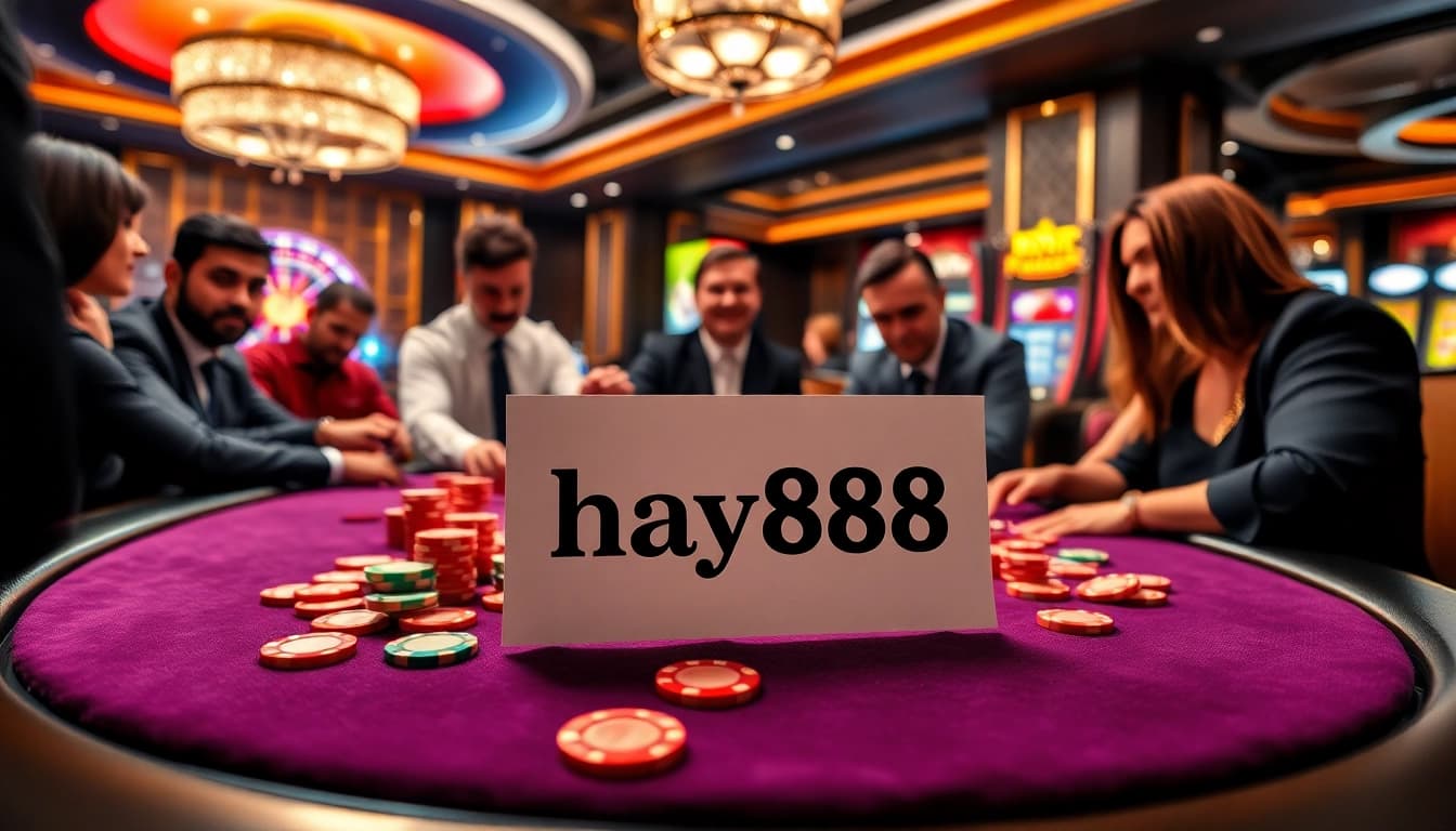 Engaging players at a luxurious casino table, highlighting hay88 betting excitement and strategy.