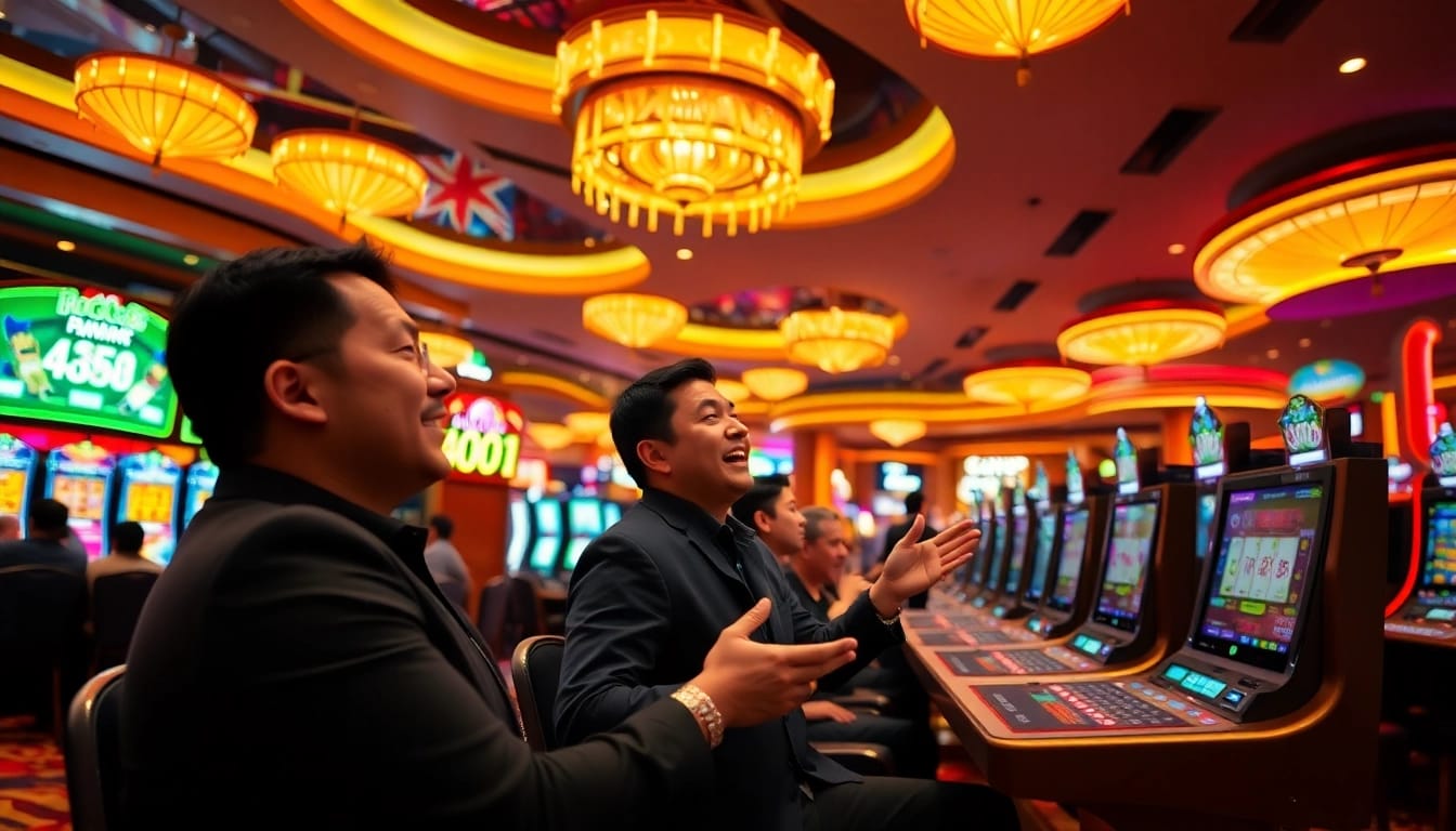 Engaged players experiencing the thrill of Nova88 4D betting in a lively casino atmosphere.