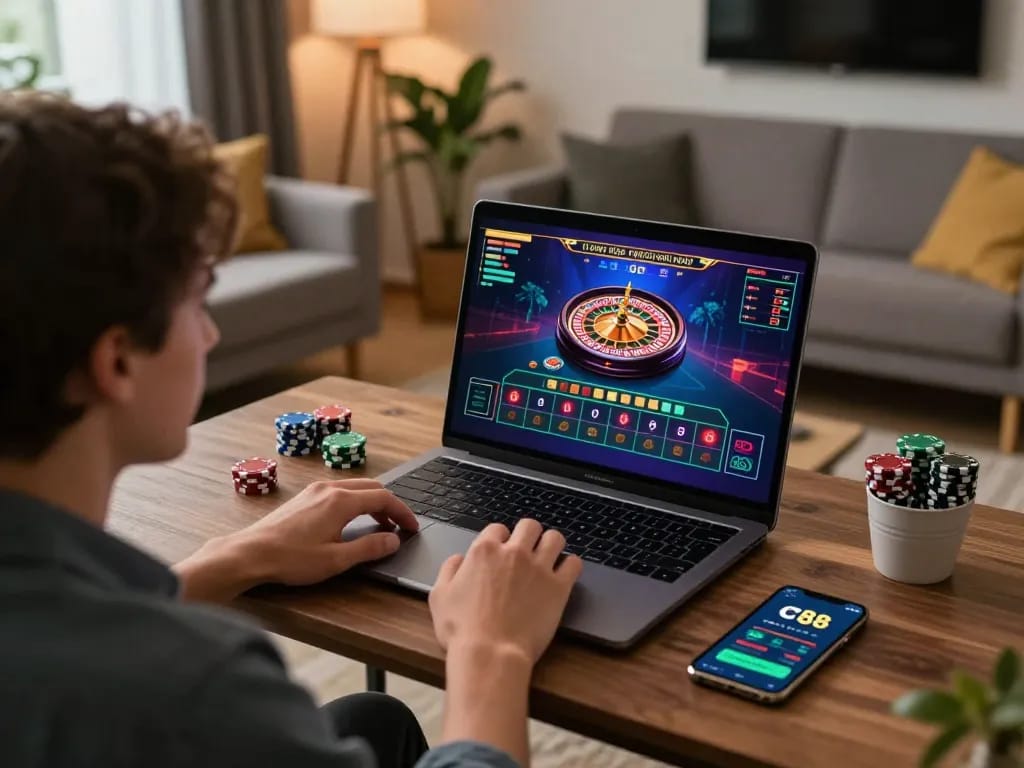 Engage in strategic bets on cm 88 while enjoying a live dealer roulette game at home.