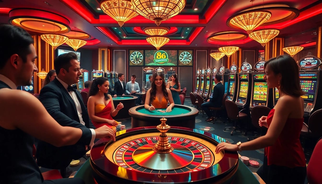 Players enjoying a thrilling game of poker and roulette, enjoying the excitement of s8 gaming.