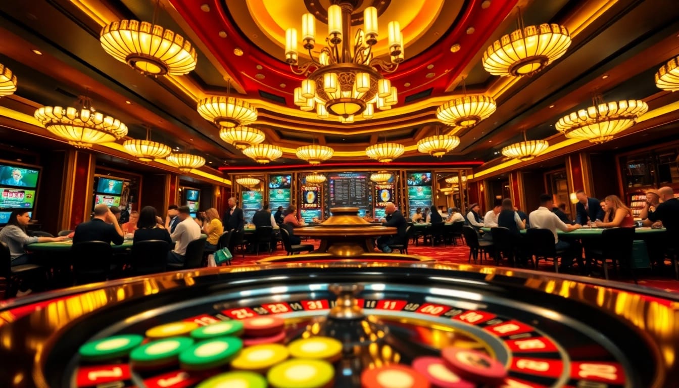 Experience the thrill of gambling at a luxury casino with ok8386 poker tables and roulette.