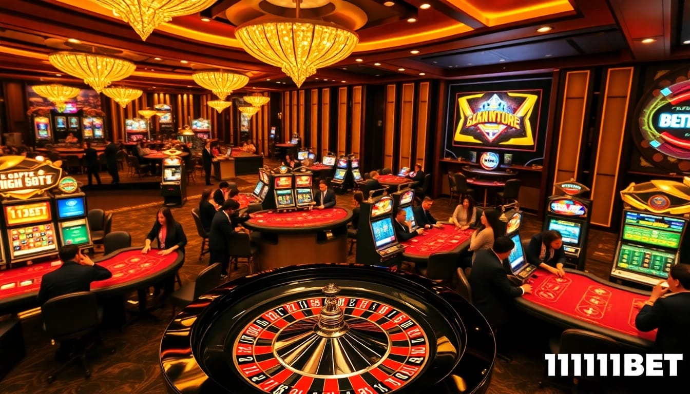 Experience the excitement of 11BET in a vibrant casino scene with engaging games and thrilling moments.