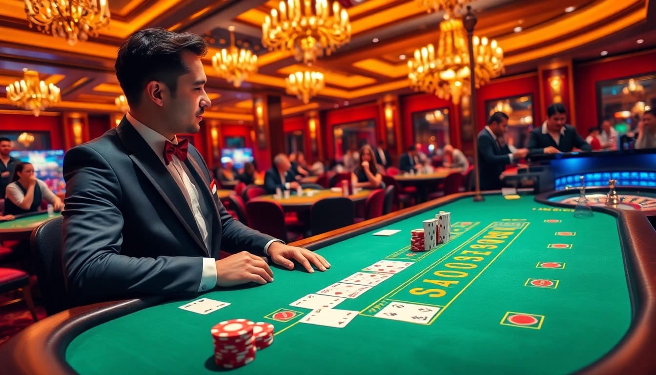 Experience the excitement of the blackjack table at https://32win.capital/ with professional dealers and vibrant casino decor.
