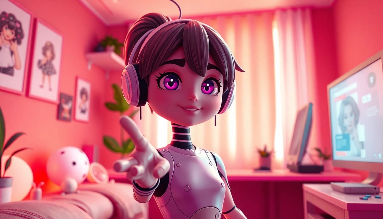 Interactive NSFW AI character in a cozy, inviting setting.