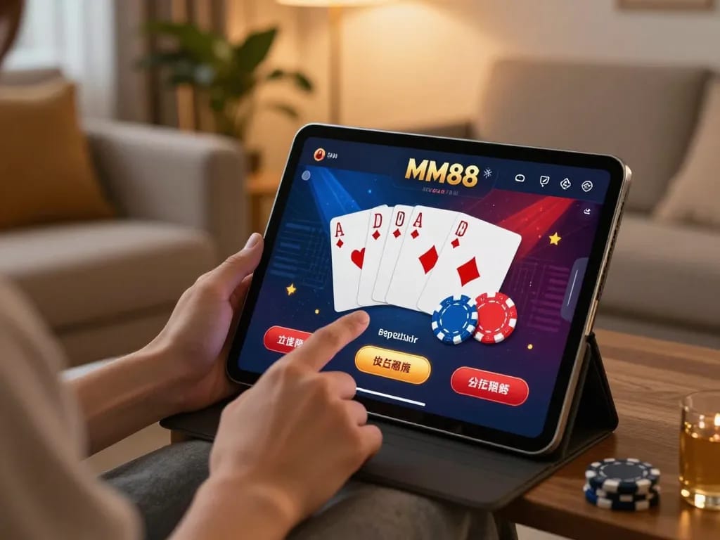 Engaging with the MM88 casino app for strategic betting and gaming.