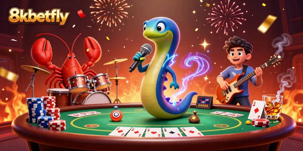8xbetfly showcases a lively underwater casino scene with unique gaming characters and energetic vibes.