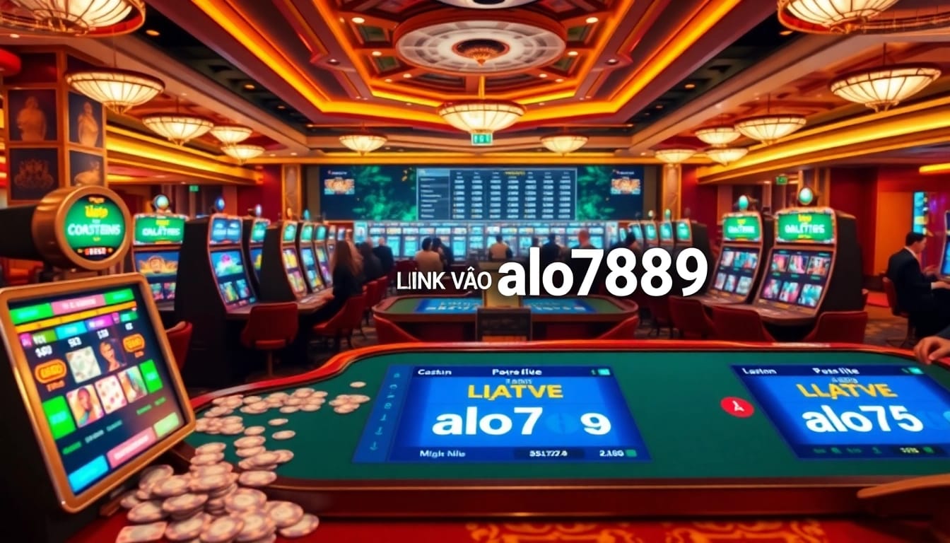 Engaging in online gaming with the Link vào alo789 showcasing vibrant casino atmosphere.
