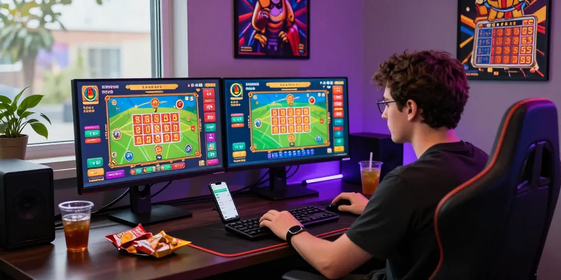 Proses rajatogel login di ruang gaming modern dengan monitor dan suasana yang ceria.