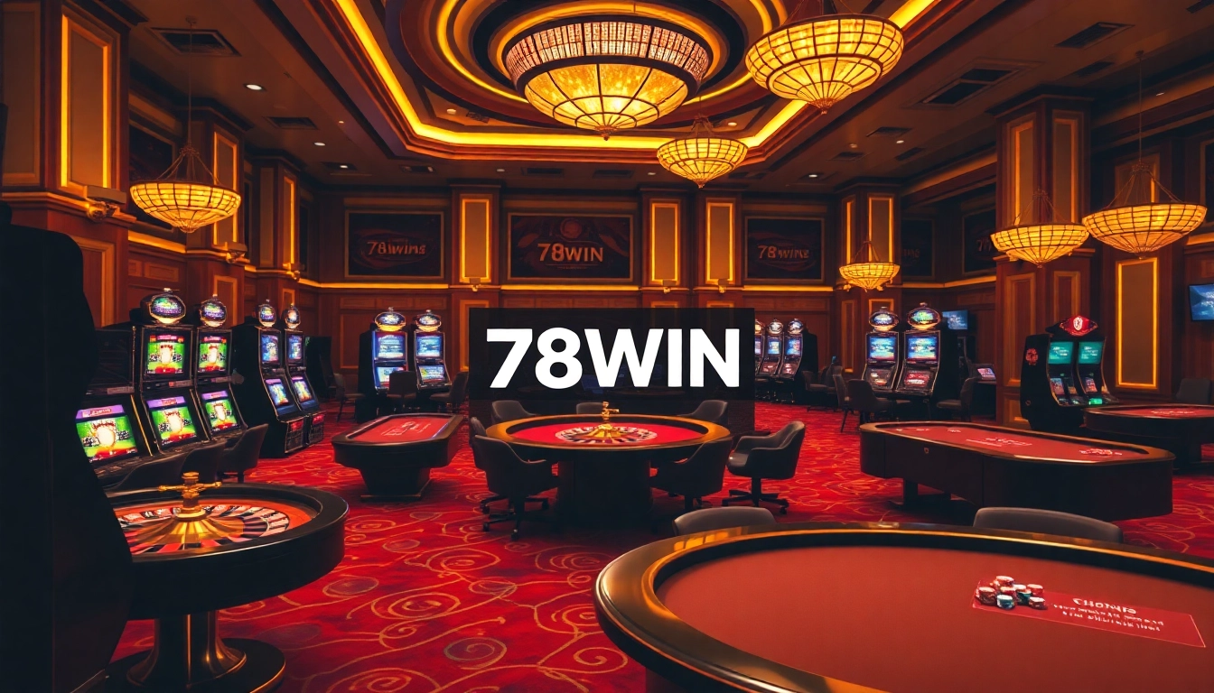 Experience thrilling gambling adventures with 78WIN at luxurious casino tables and slot machines.