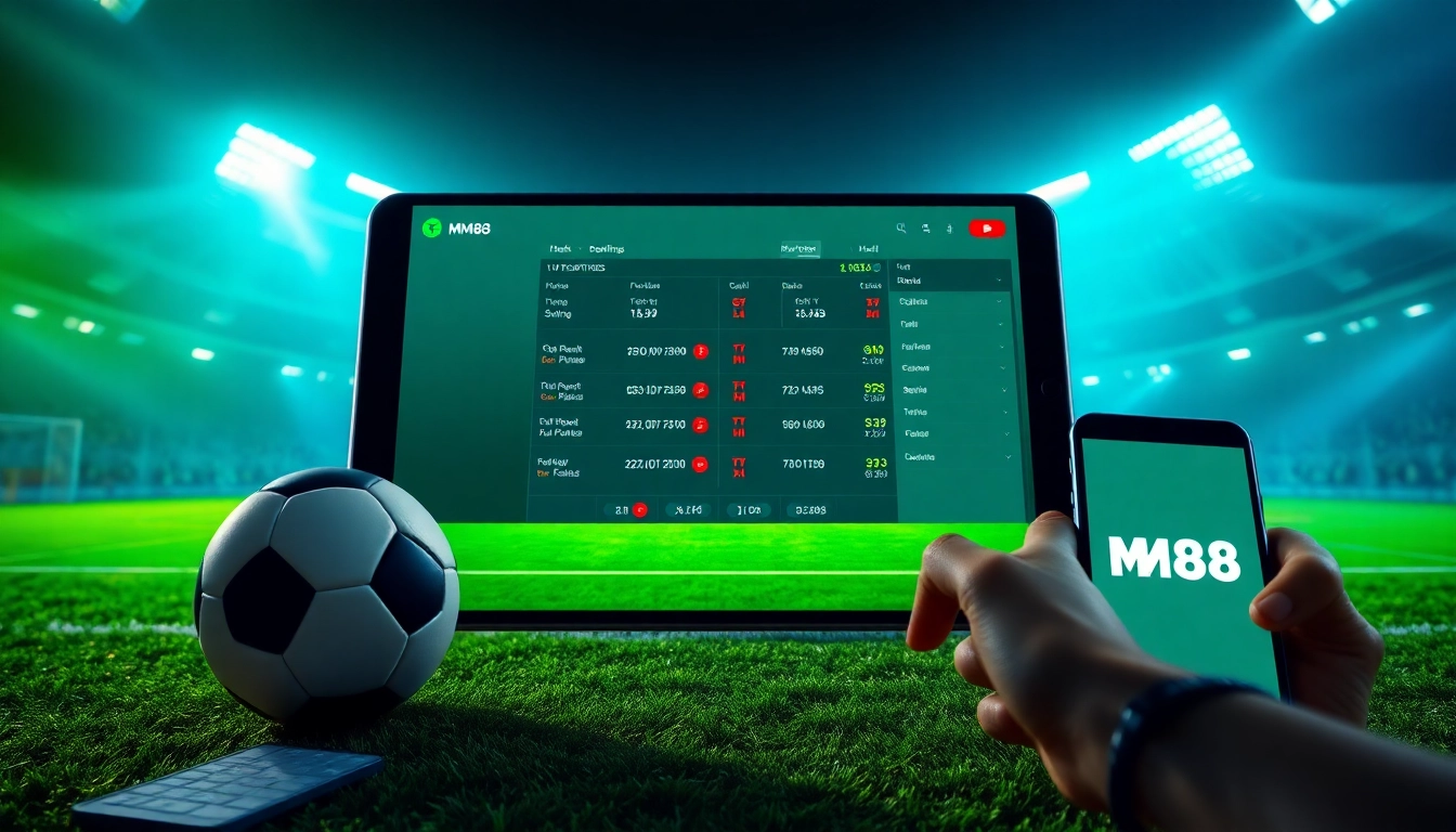 mm88 futbol online betting interface showcasing live football odds and excitement