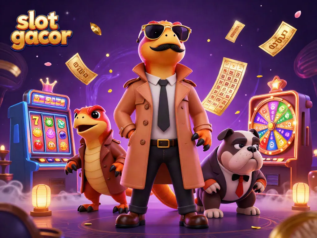 Mencoba slot gacor dengan tiga raptor dalam jas trench dan bouncer bulldog di kasino VIP.