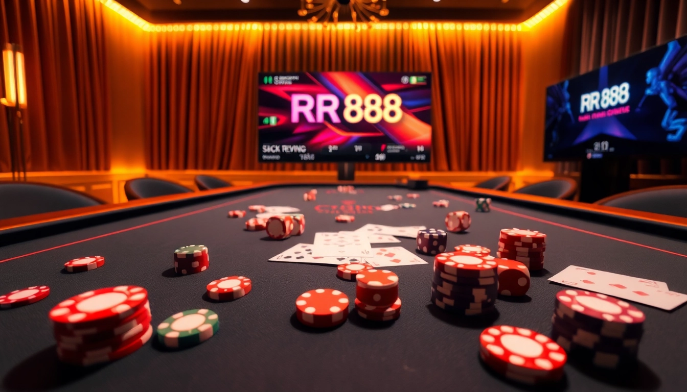 Experience thrilling online gambling at https://rr88.auction/ with engaging casino elements like poker chips and cards.