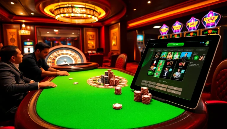Exciting casino scene showcasing thrilling poker action and vibrant roulette play at https://mm88.how/