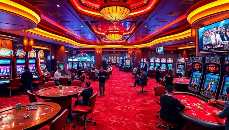 Experience thrilling gaming at MM88 with vibrant slot machines and professional dealers.