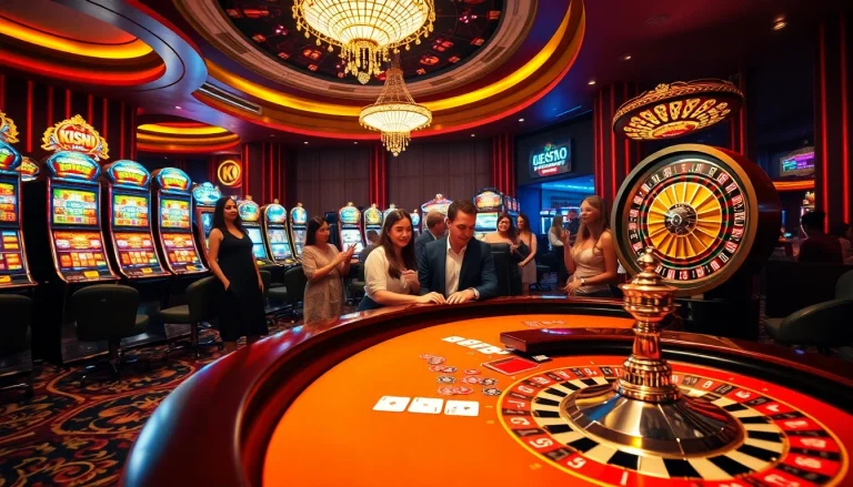 Experience thrilling gaming excitement at kjc global with vibrant casino tables and lucky players.