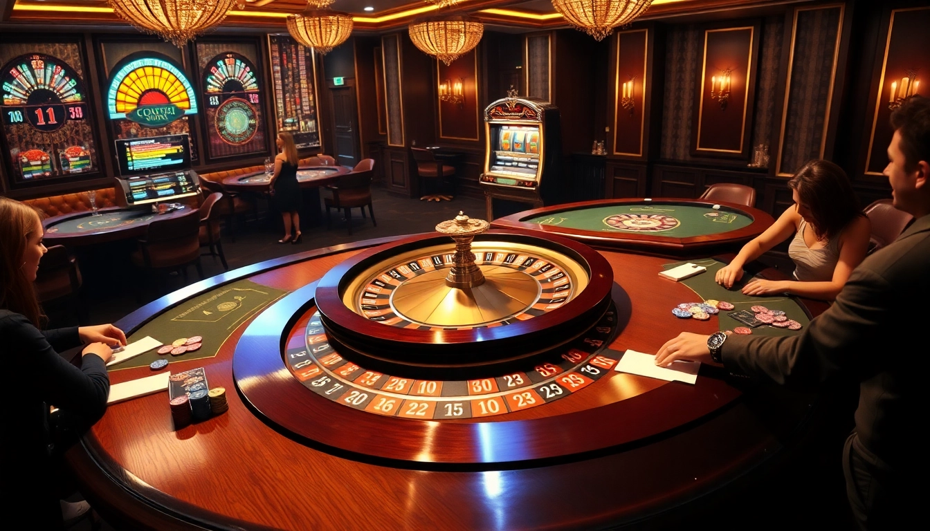 Engaged players enjoying the thrill at https://622bett.com.br/, focusing on poker and roulette games.