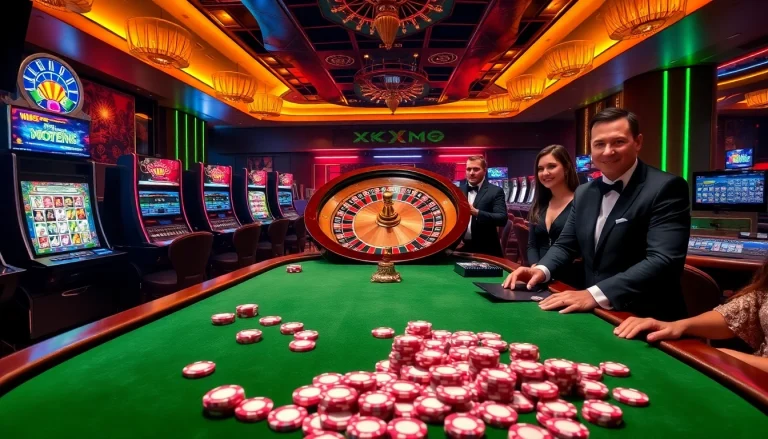 Players enjoying a thrilling moment at X88 com's luxurious online casino filled with excitement and winning opportunities.