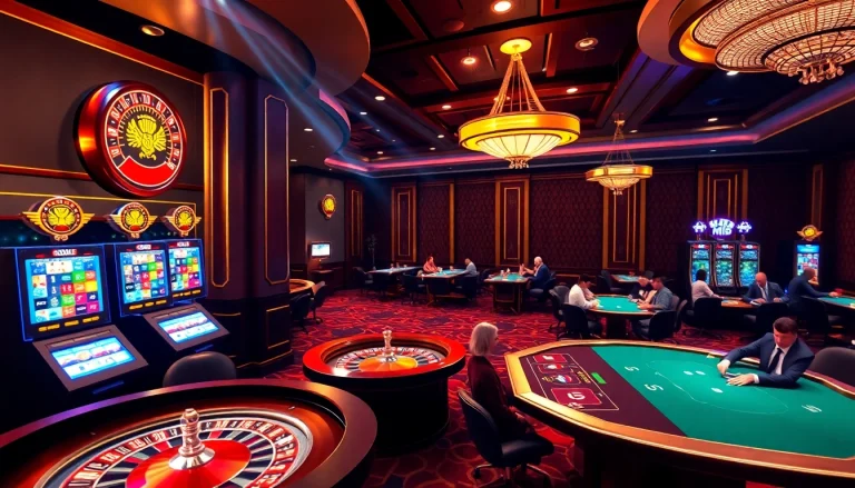 Experience thrilling MK8 gaming at a vibrant casino with roulette, slots, and poker.
