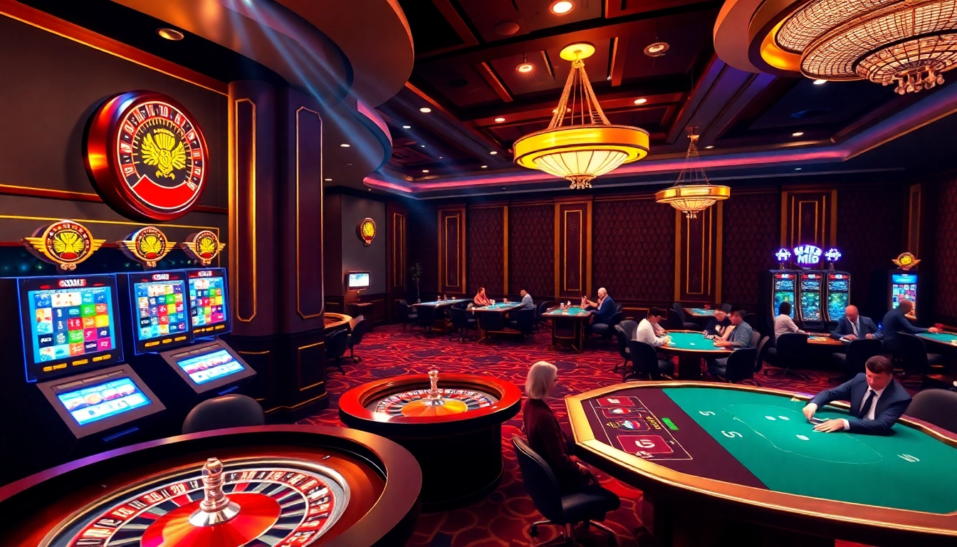 Experience thrilling MK8 gaming at a vibrant casino with roulette, slots, and poker.