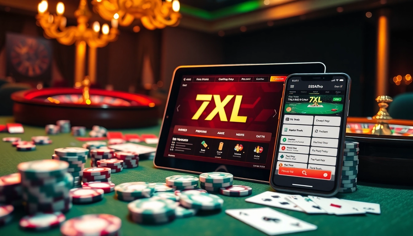 התרגשו מריגוש המשחקים המקוונים עם 7xl להורדה על מכשירים רבים, הכוללים אלמנטים של קזינו.