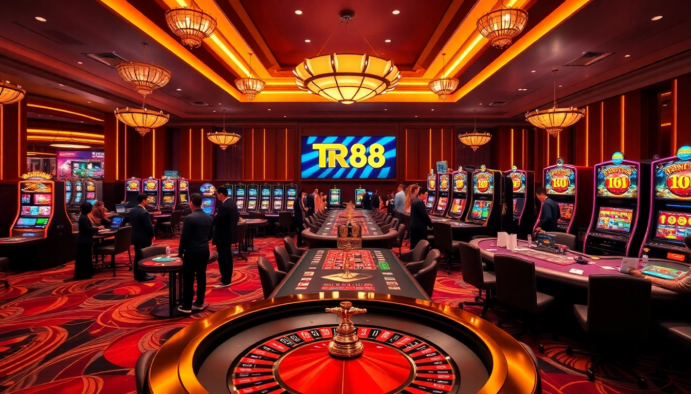 Experience the excitement of nhà cái TR88 with vibrant casino games and luxurious settings.