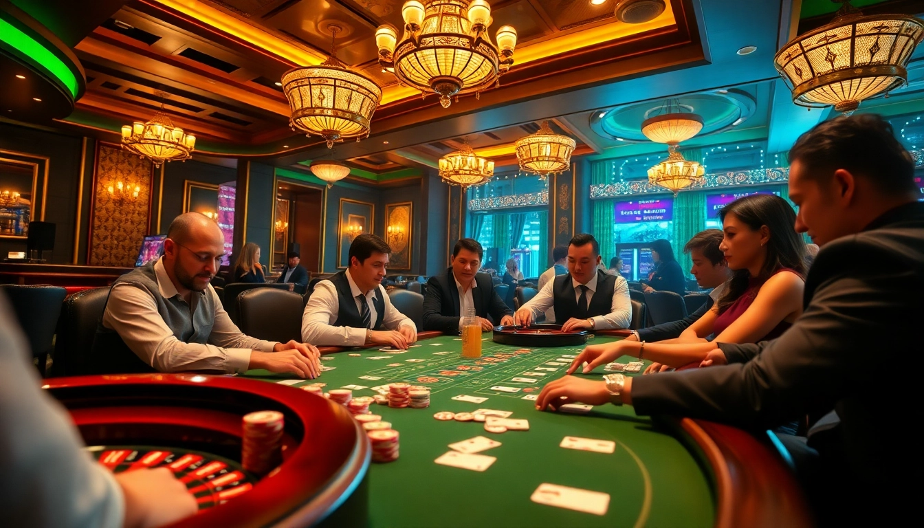 Experience the thrill of rik vip casino gaming with players engaged at a poker table.