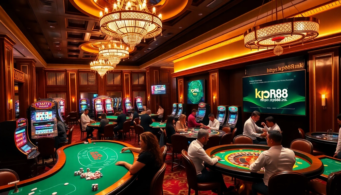 Experience the thrill of gambling at https://kp88.ink/ with vibrant casino visuals showcasing exciting games.