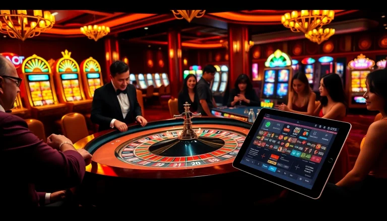 A vibrant casino scene at https://1haywin.us.com/ highlighting excitement at a roulette table with players.