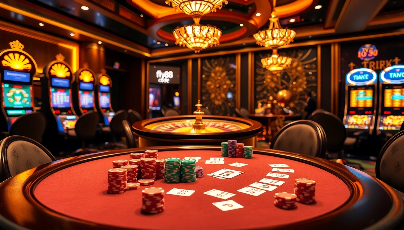 Players engaging at a poker table using the fly88 code for exclusive bonuses.
