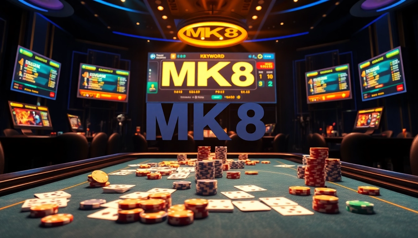 Experience the thrill of betting with MK8 at a luxurious casino table filled with excitement.