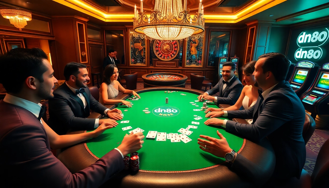 Experience the thrill of high-stakes poker at dn88 casino, where players celebrate their big wins.