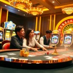 Experience the excitement of TG777 Casino with vibrant gaming tables and thrilling players.