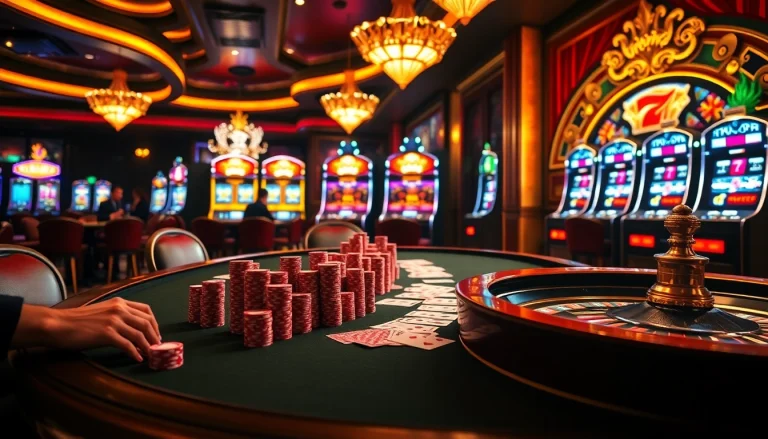 Players strategizing at a poker table with chips and cards, showcasing the thrill of https://nh88vn.com/.