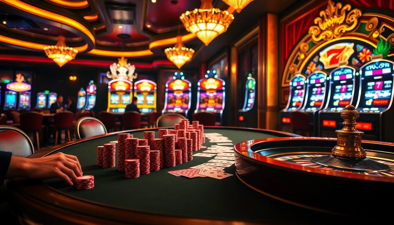 Players strategizing at a poker table with chips and cards, showcasing the thrill of https://nh88vn.com/.