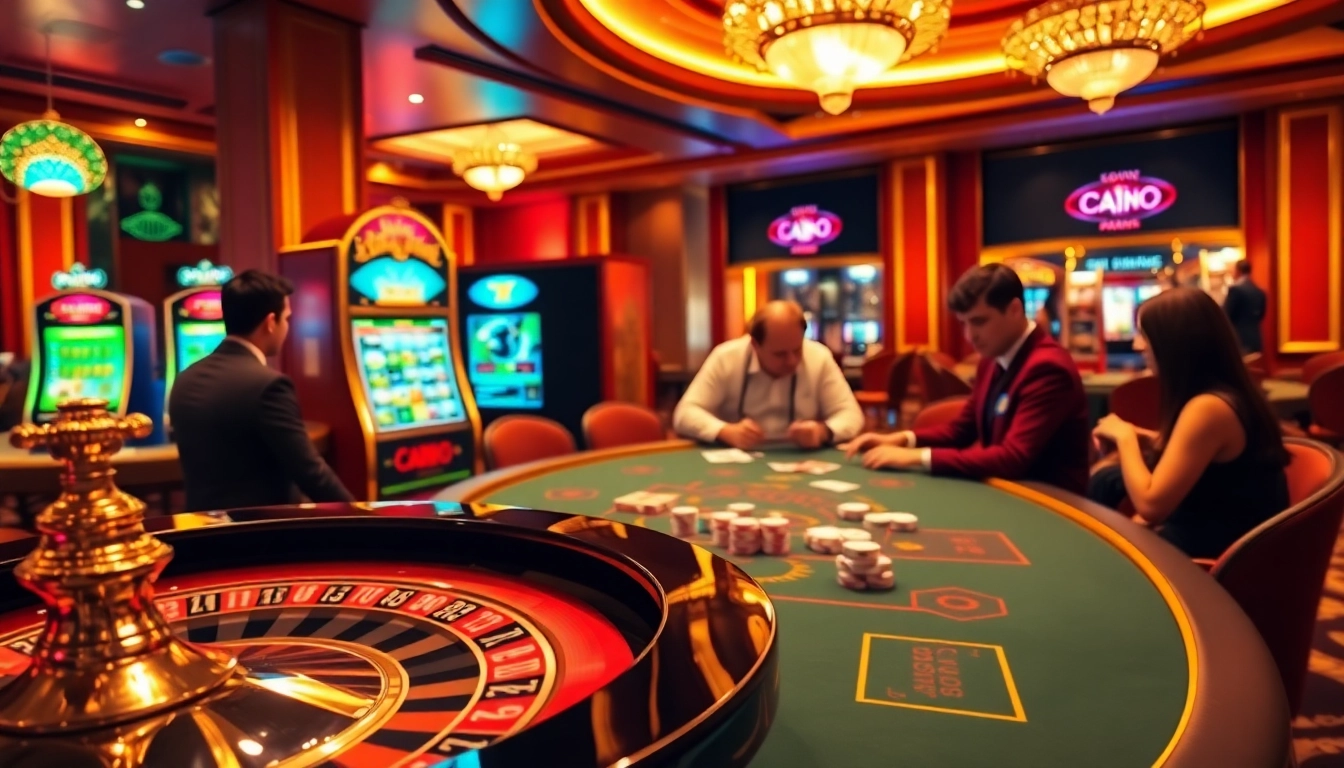 Experience thrilling games at https://urr88.com/ with players enjoying poker, roulette, and online slots in a luxurious setting.