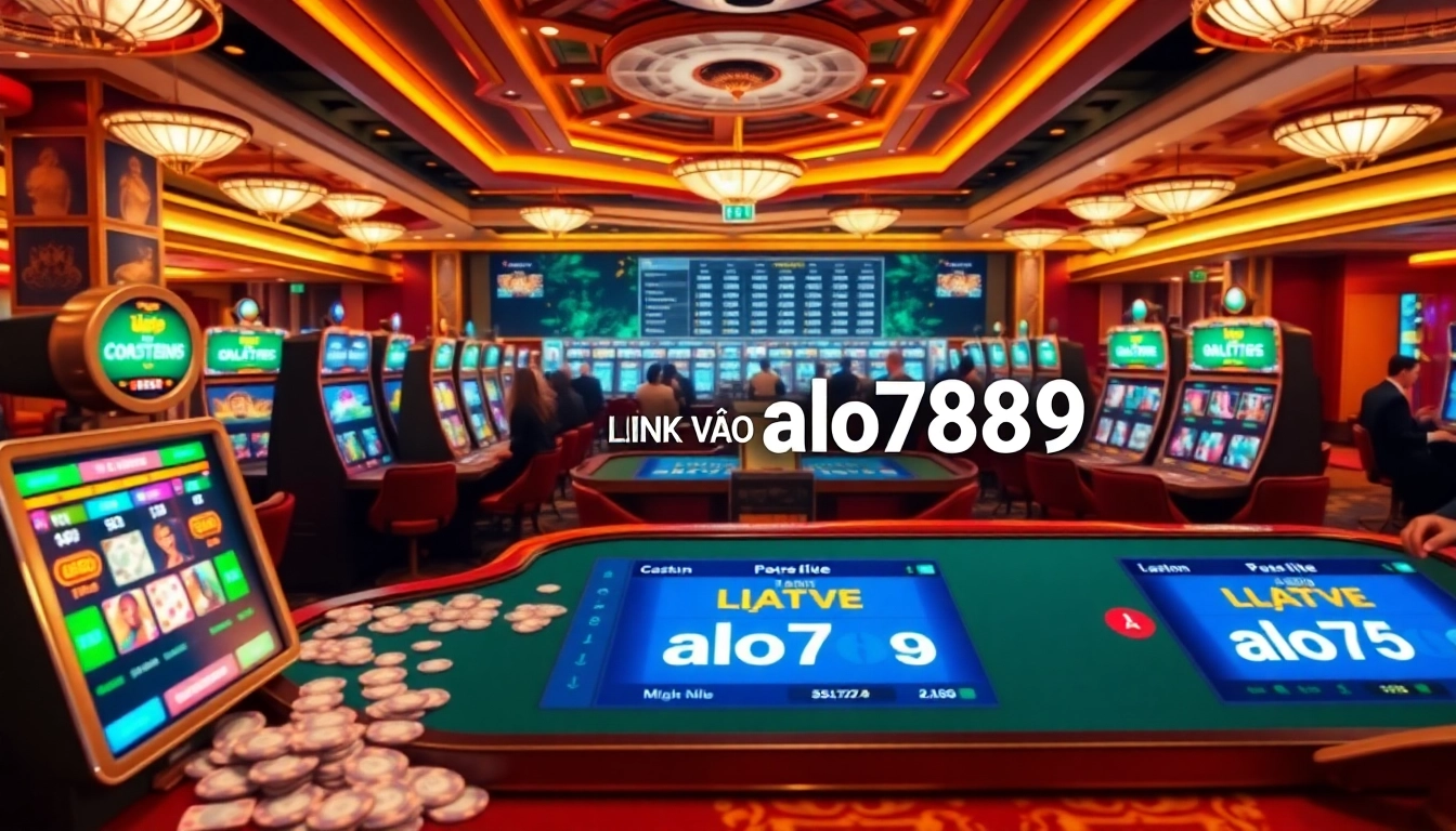 Engaging in online gaming with the Link vào alo789 showcasing vibrant casino atmosphere.
