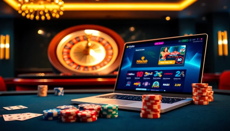 Experience the excitement of nhà cái Hitclub with an engaging online casino scene featuring poker and roulette.